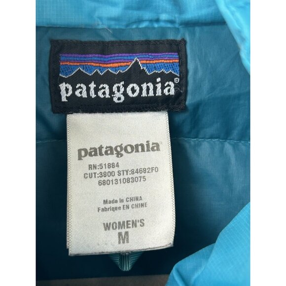 PATAGONIA Women’s Medium Down Puffer Jacket BlueFull Zip Lightweight Coat 8468F0 - Picture 10 of 16